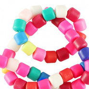 Polymer tube Perlen 6mm - Multicolour pink